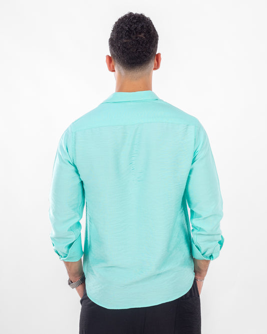 Men's Turquoise Linen Shirt