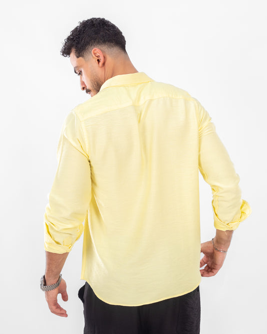 Men's Lemon Yellow Linen Shirt